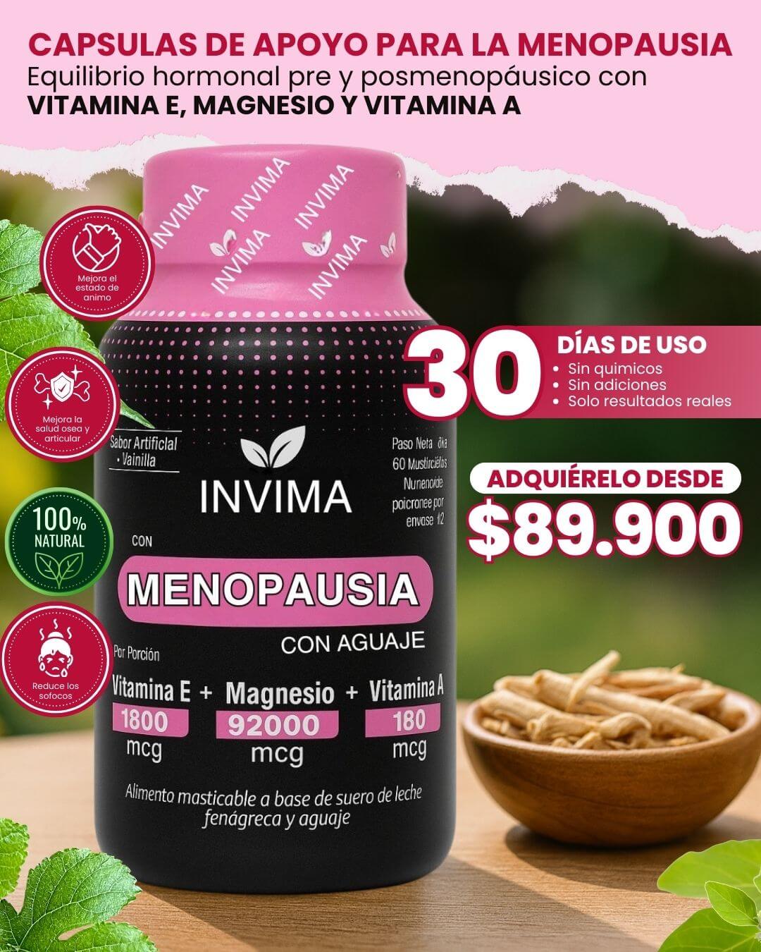 Capsulas de apoyo para la menopausia