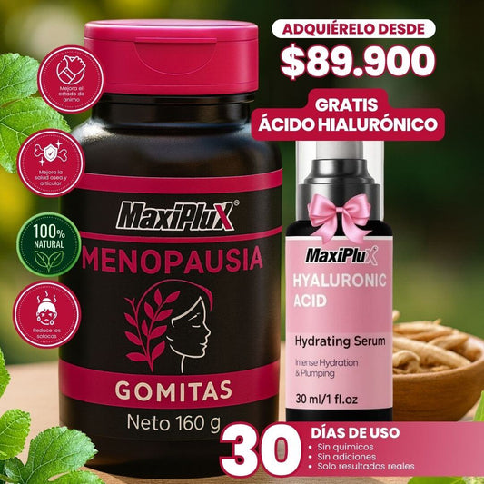 ¡OFERTA! Gomitas para la menopausia + Acido Hialurónico GRATIS
